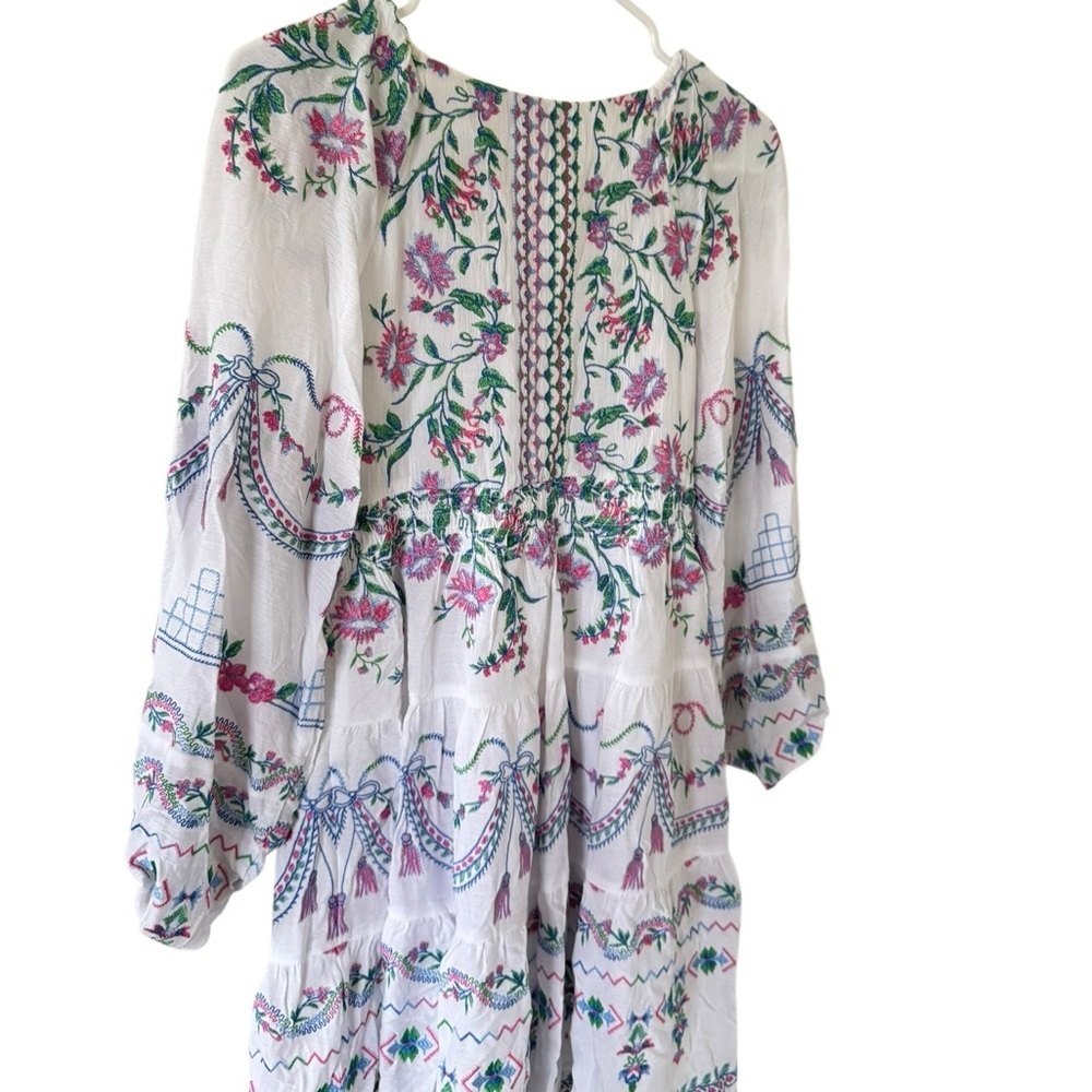 Hale Bob White Dress with Floral Accents - Picture 8 of 12